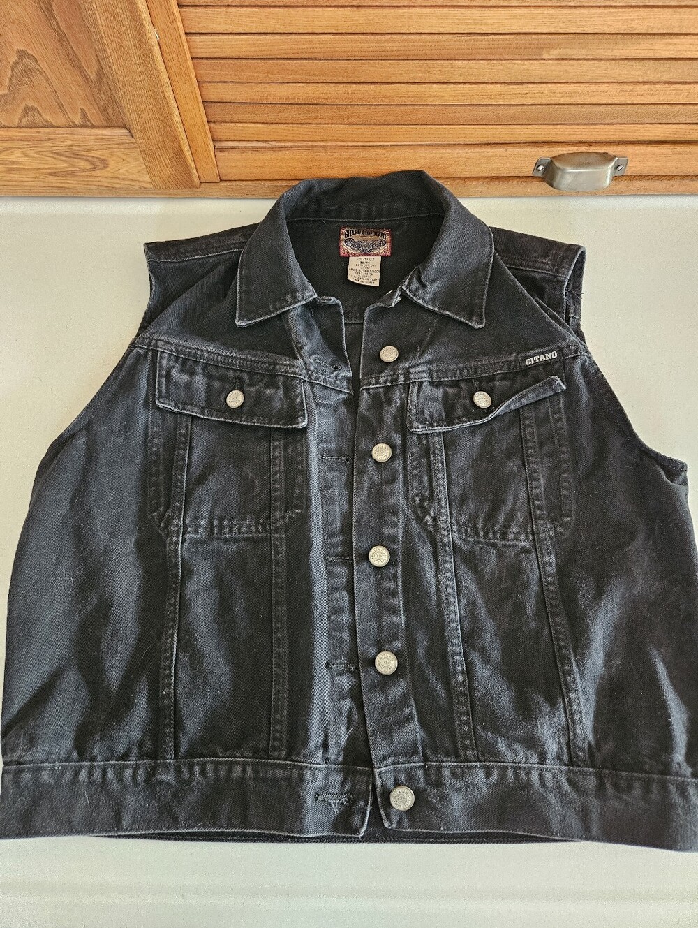 Black Women's Gitano Jeans Company Vintage Jean Vest